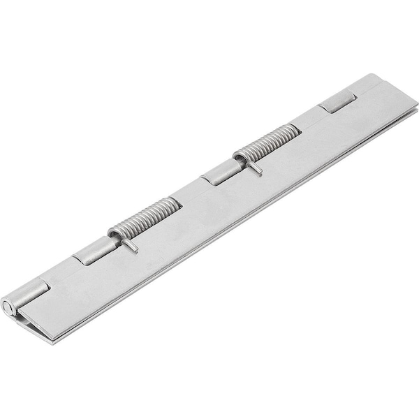 Spring Hinge Spring Closed A=40, B=180, Form:A Without Hole, Stainless Steel Bright